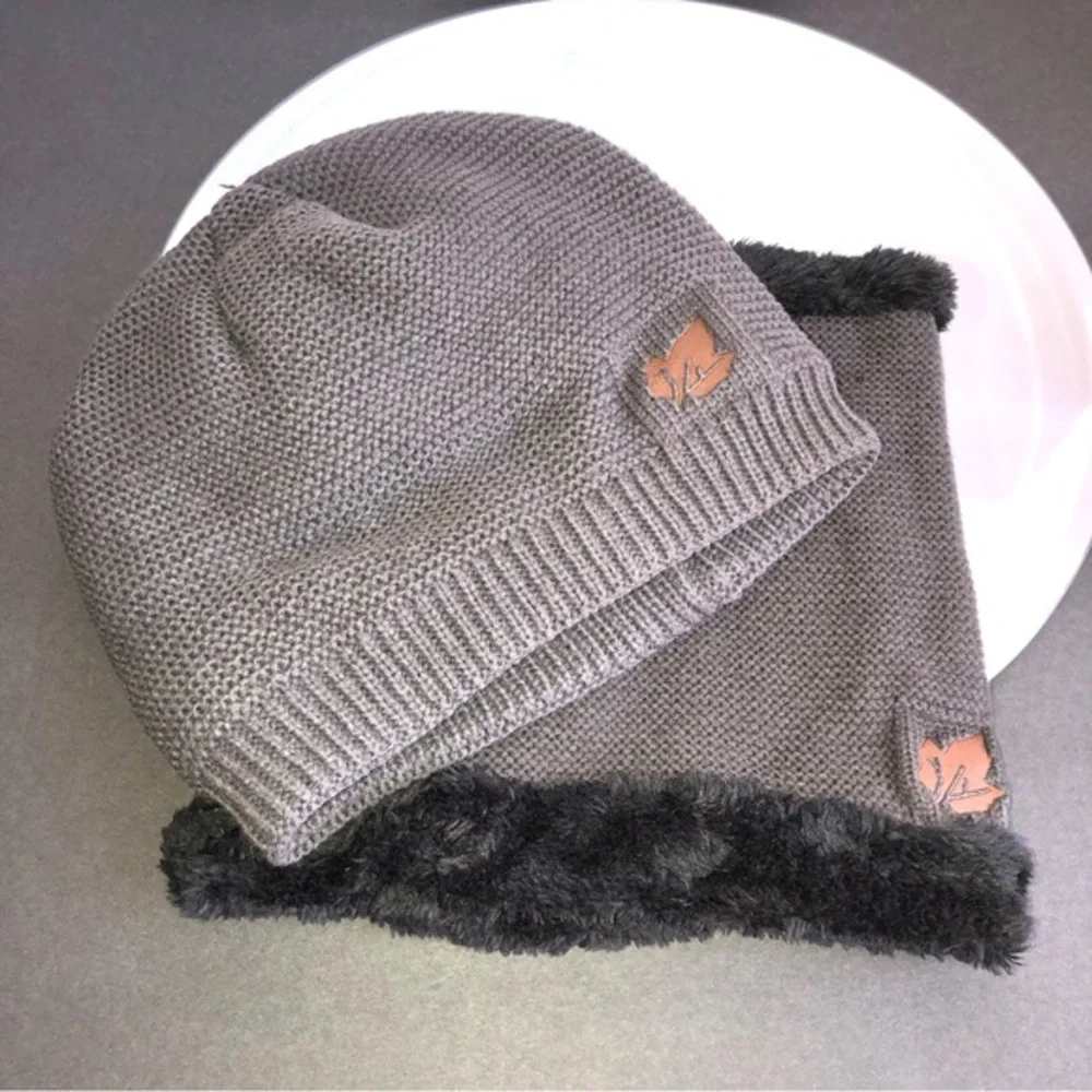 💕 2/ $29 Men’s Set of 2 Knitted Grey Hat and Warm Winter Face Mask Cotton 💕